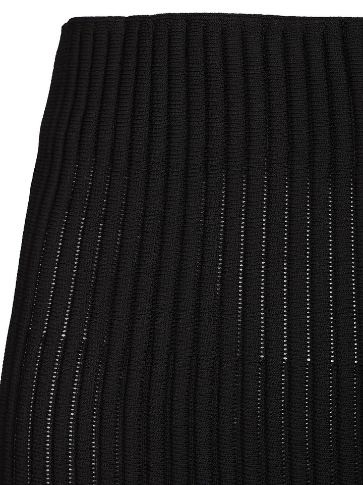 AlaÏA Fringed Skirt Tube Fringed Knit Skirts - Black | 41284c490e34fa77318bfad0986cc8a85088ce3d