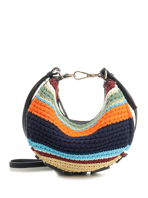 Mini Fendigraphy In Straw Handbags Multicolor