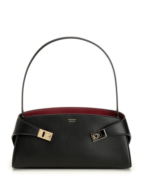 Hug Leather Shoulder Bag Shoulder Bags Black
