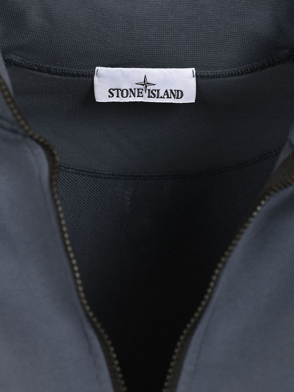 Stone Island Organic Cotton Sweatshirt With Short Zip Knitwear - Blue | 966a86716490719b4ac722d21776737e528803a0