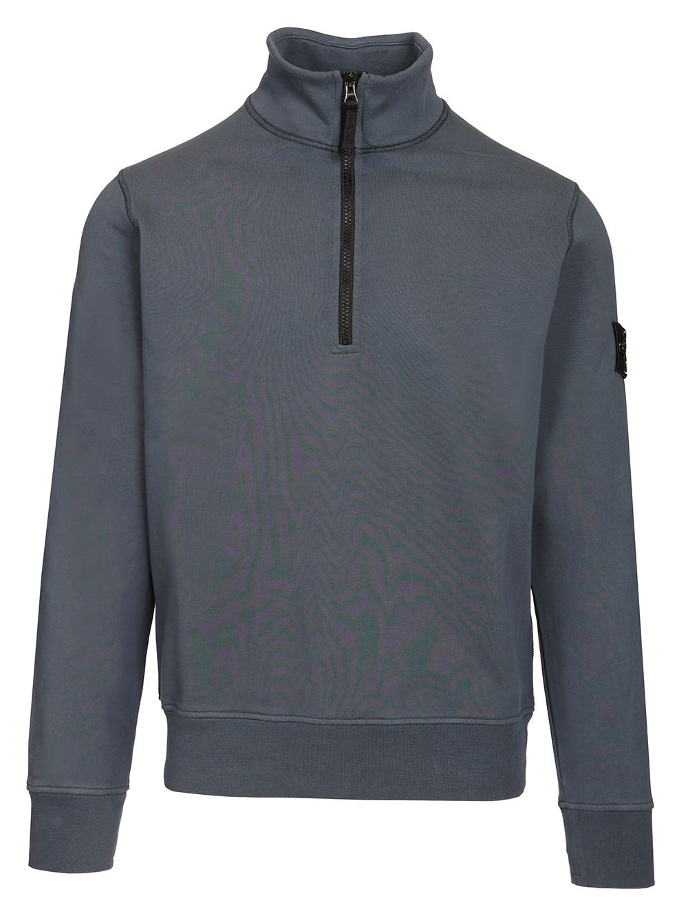 Stone Island Organic Cotton Sweatshirt With Short Zip Knitwear - Blue | 9a6908db1594a9af526edd421a4578b28198ea54