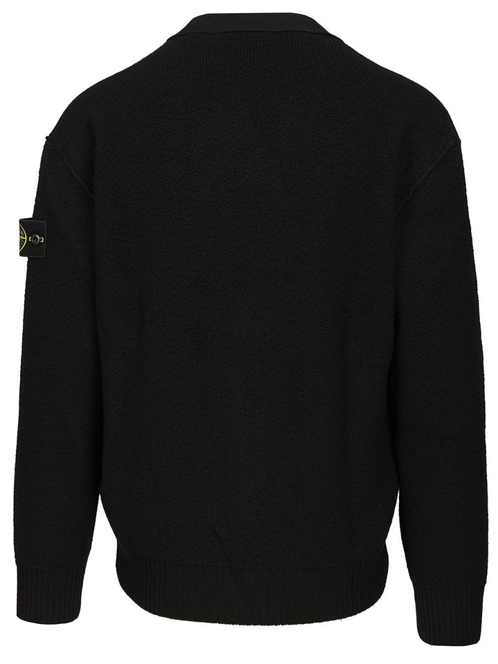 Stone Island Textured Stitch Pure Rws Wool Knitwear - Black | 143469e1d74fe1af7db61117a4ae9af4686ac4d4
