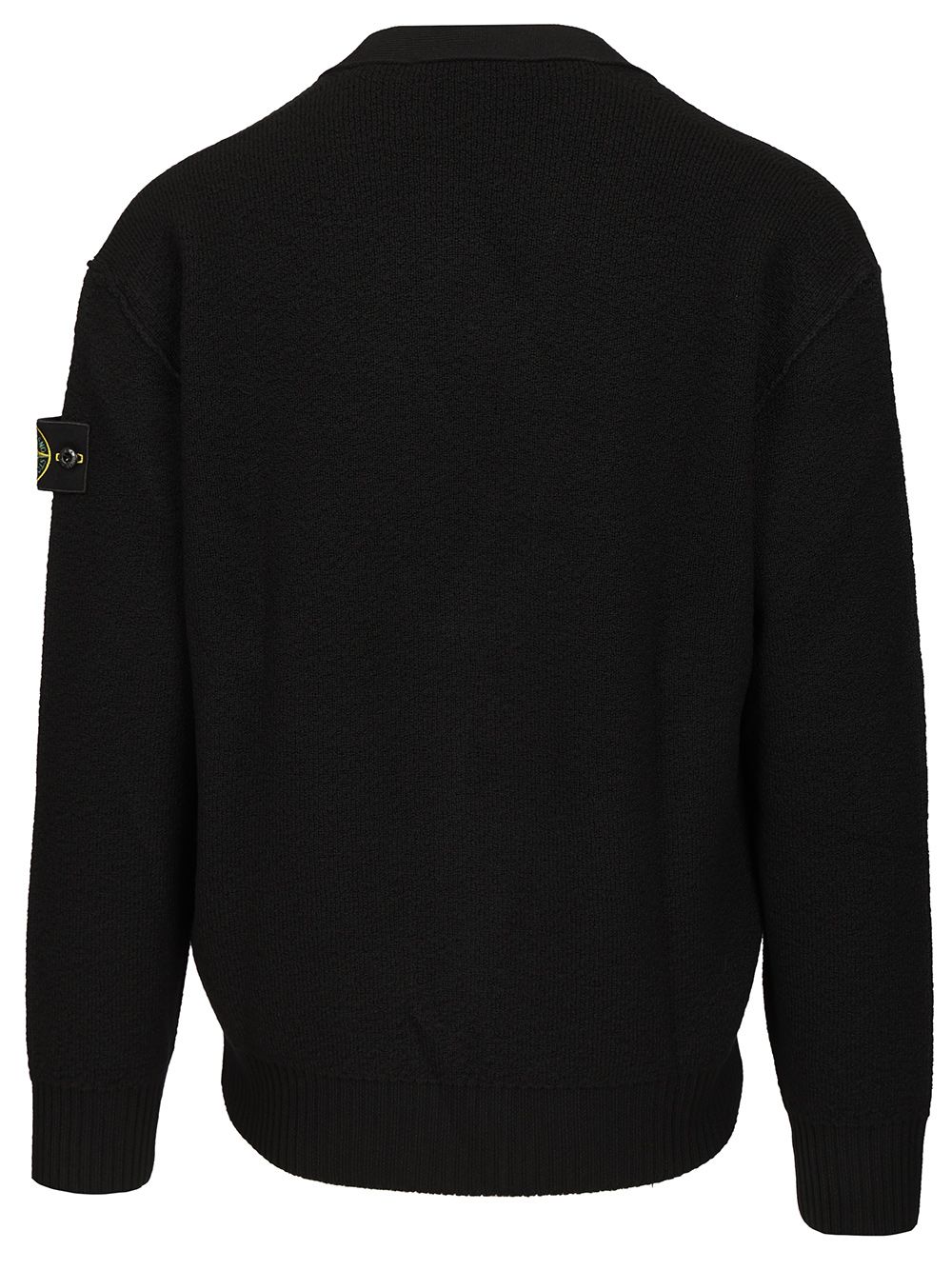 Stone Island V-Neck Cardigan Knitwear - Black | 143469e1d74fe1af7db61117a4ae9af4686ac4d4