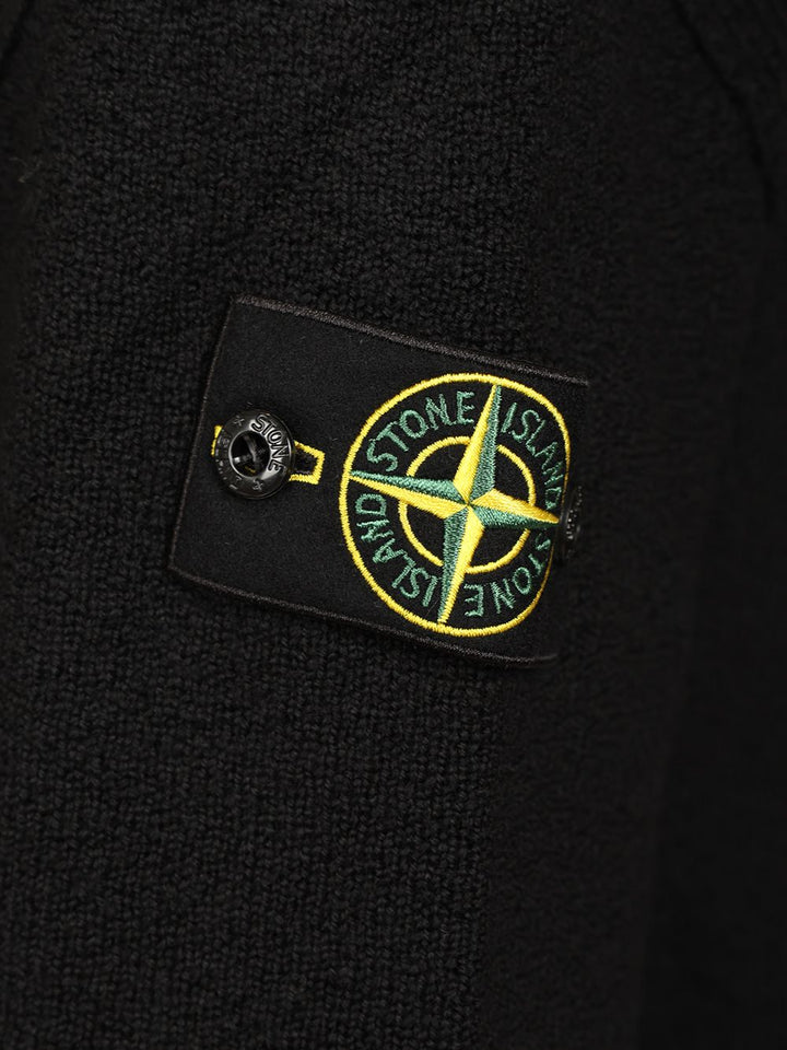 Stone Island Textured Stitch Pure Rws Wool Knitwear - Black | 810e8bfa9962a9a163e258cd7d94e8fadde9ef26