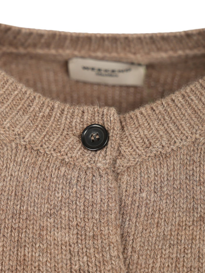 Weekend Max Mara Ombrosa Wool Crewneck Cardigan Knitwear - Brown | e28923177ec8d4da1382cd90f0867d279234bff7