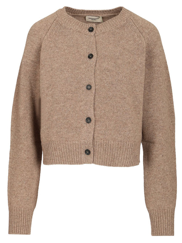 Button-Down Cardigan Knitwear Brown