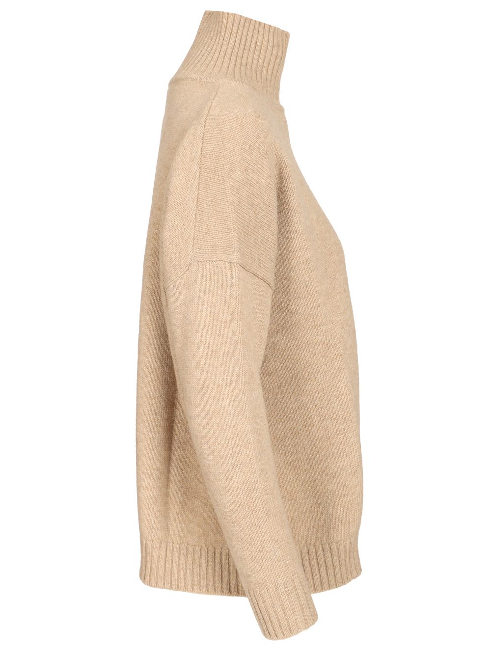 Weekend Max Mara Borgia Wool Turtleneck Oversize Knit Knitwear - Beige | 475a96448ae74fd6d5d455471f2c75ba38ded5a1