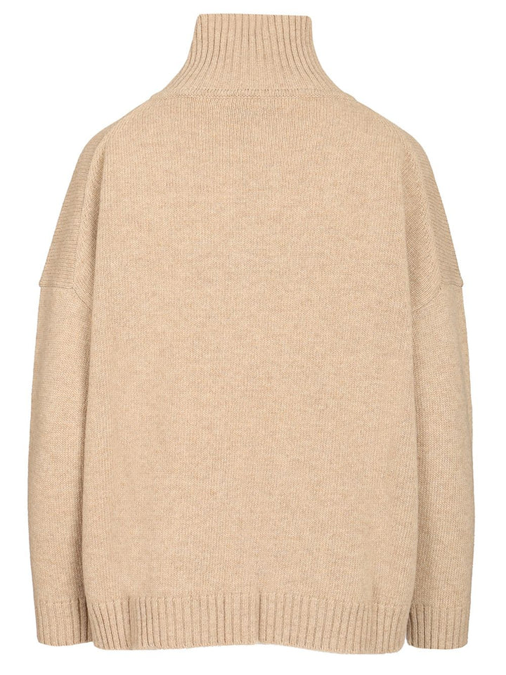 Weekend Max Mara Borgia Wool Turtleneck Oversize Knit Knitwear - Beige | f4f1e9199908011c50667bde50caec5744045847