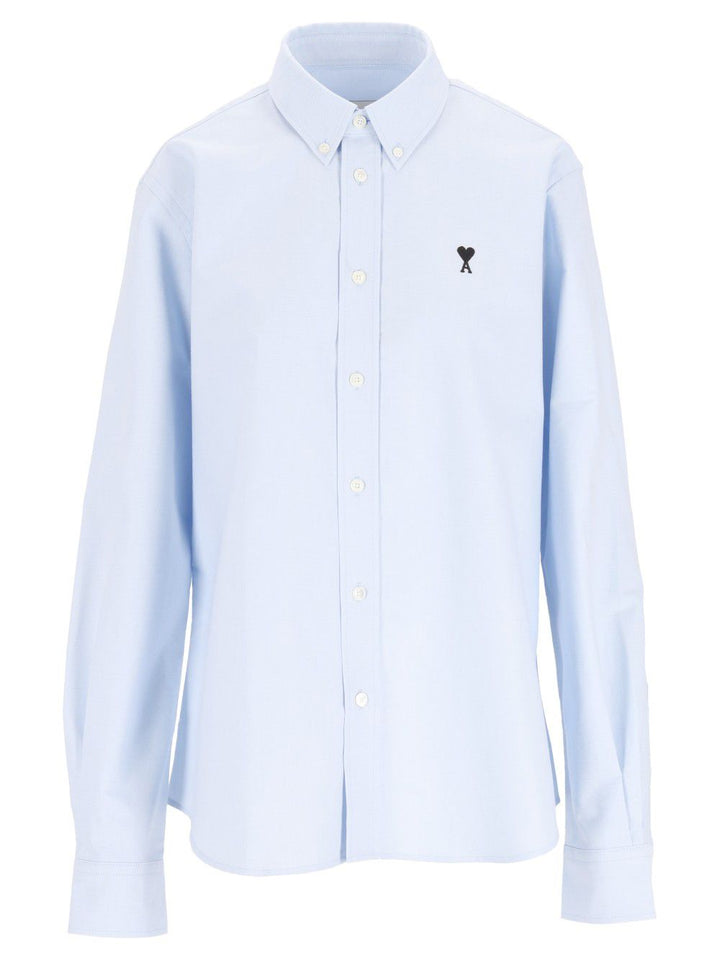 Ami Quota - Contrasted Ami De Coeur Button Down Collar Classic Fit Shirt Shirts - Light blue | c7ec9ff628d4b9e77cc71eef7a5b5a7c30084388