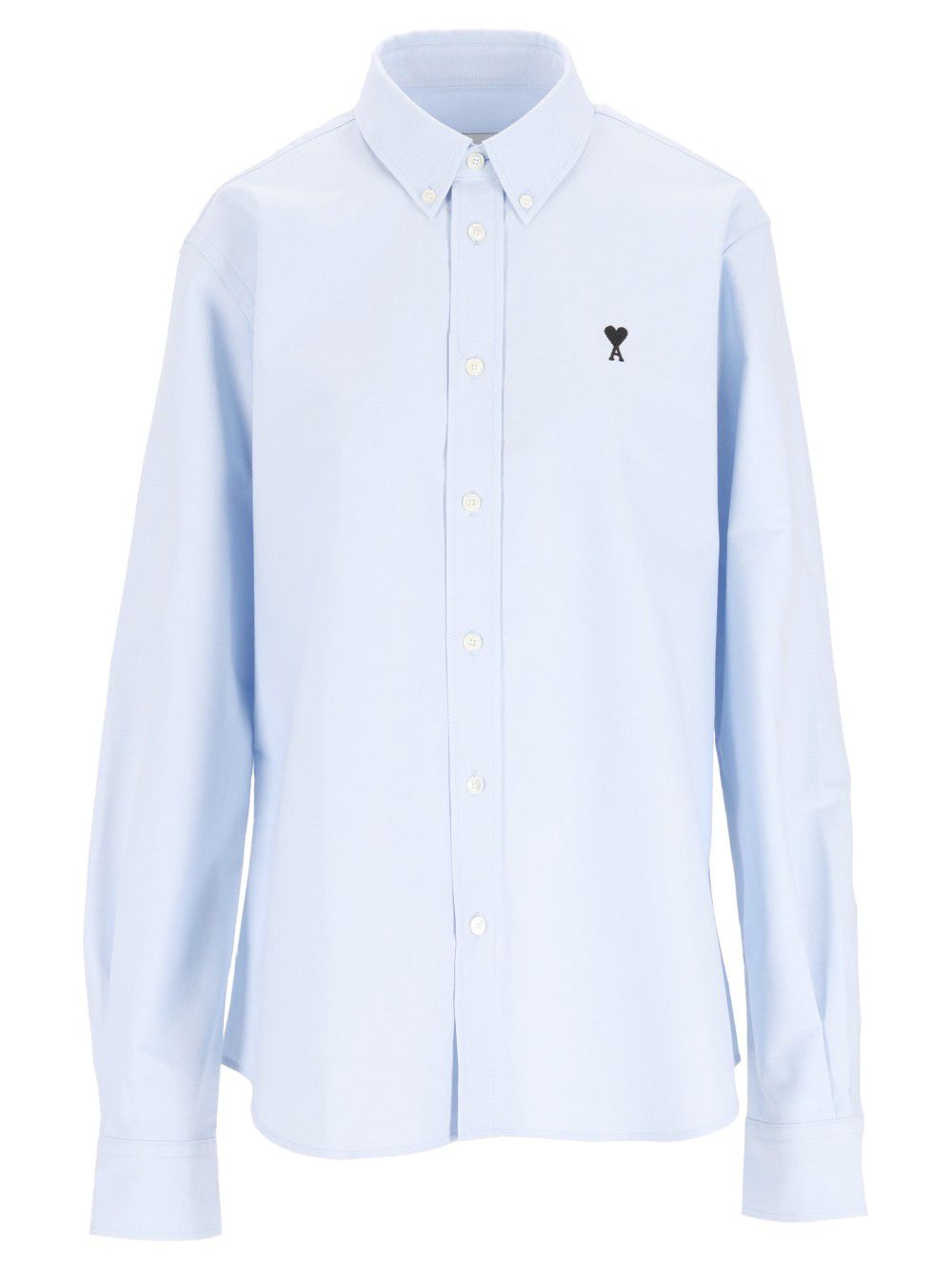 Ami Quota - Contrasted Ami De Coeur Button Down Collar Classic Fit Shirt Shirts - Light blue | c7ec9ff628d4b9e77cc71eef7a5b5a7c30084388
