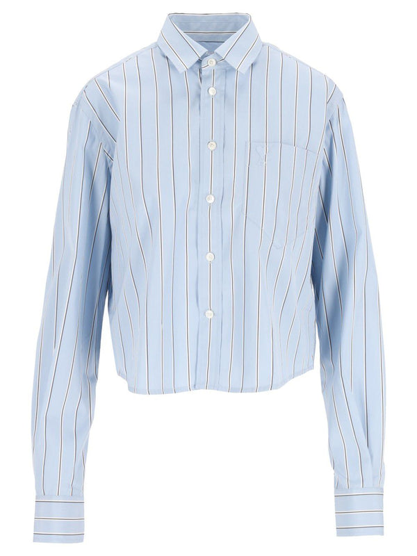 Ami Paris Short Shirt Shirts Light Blue
