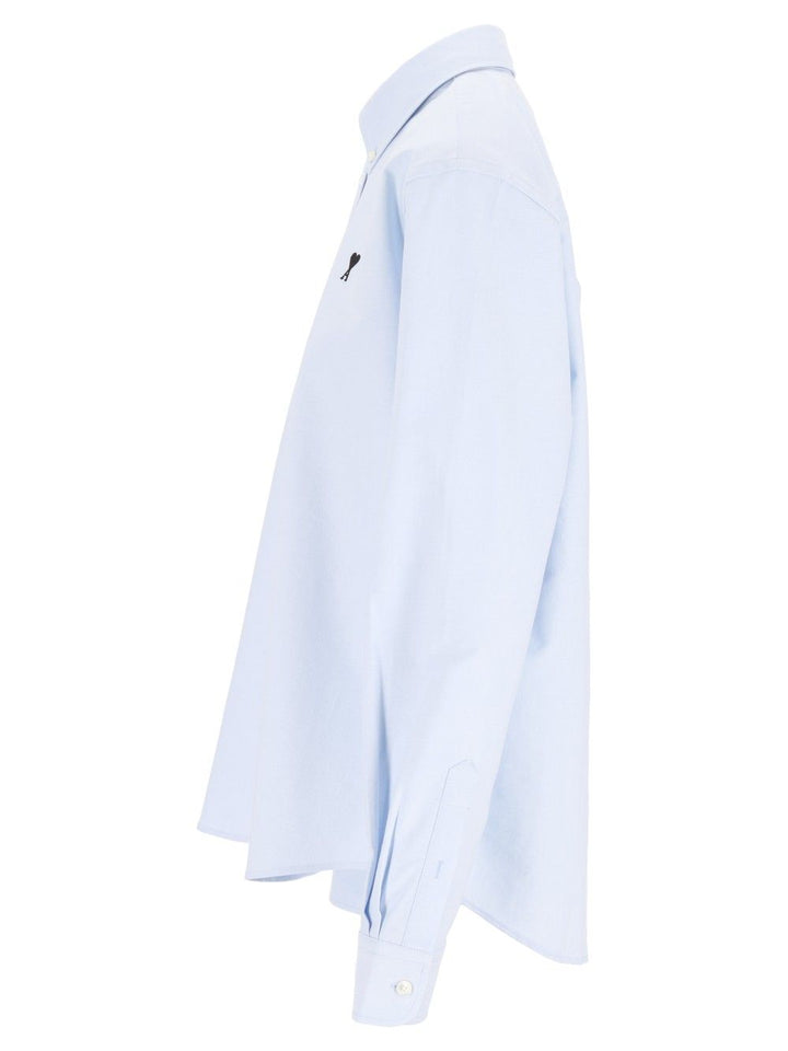 Ami Quota - Contrasted Ami De Coeur Button Down Collar Classic Fit Shirt Shirts - Light blue | 911a01c5d4092b7141b6e0ca07ab414f42729015