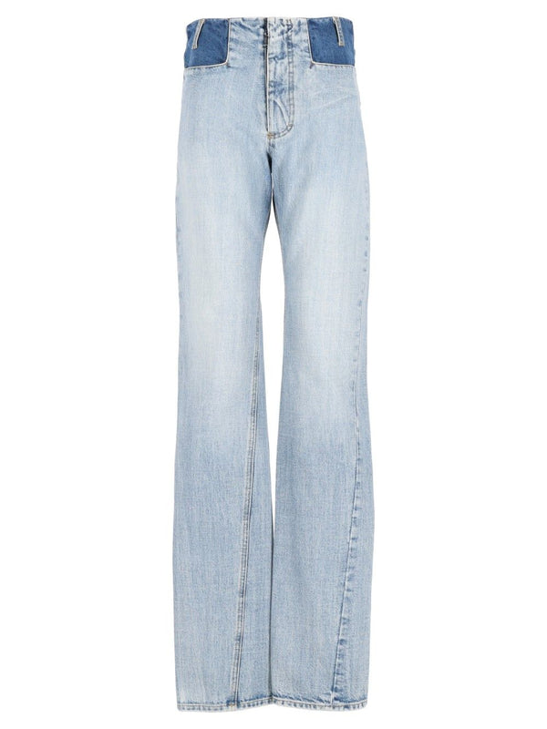 Two-Tone Trousers Jeans Light Blue