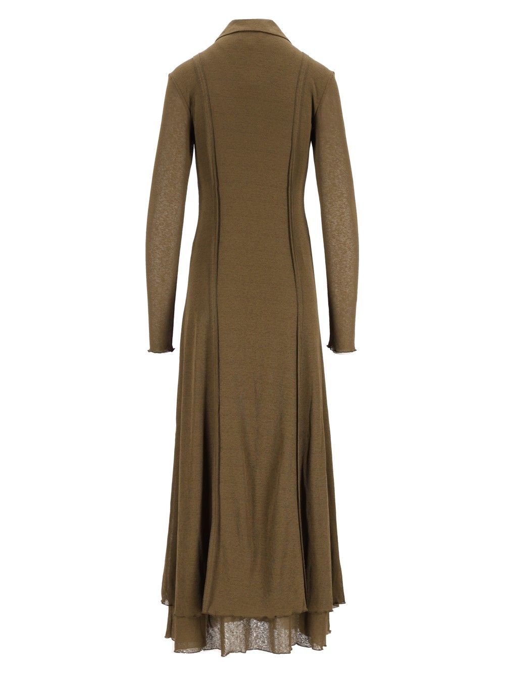 Ganni Marl Mesh Long Sleeve Maxi Tie Dress Dresses - Green | c9257b4245ea48328276b280ba7b84bed0f9ee8c