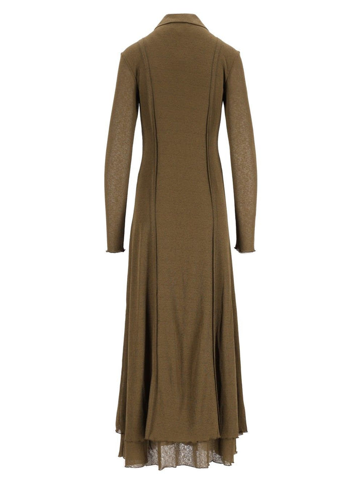Ganni Marl Mesh Long Sleeve Maxi Tie Dress Dresses - Green | c9257b4245ea48328276b280ba7b84bed0f9ee8c
