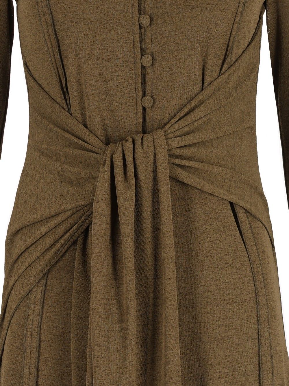 Ganni Marl Mesh Long Sleeve Maxi Tie Dress Dresses - Green | 82696ffec75698a12bb2470db0f4fe537c5dc114
