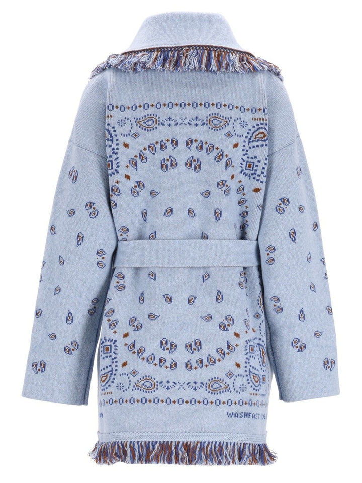 Alanui Cashmere Bandana Cardigan Knitwear - Light blue | 708d4798cf244657e67bc667a44915d52d75ba2b