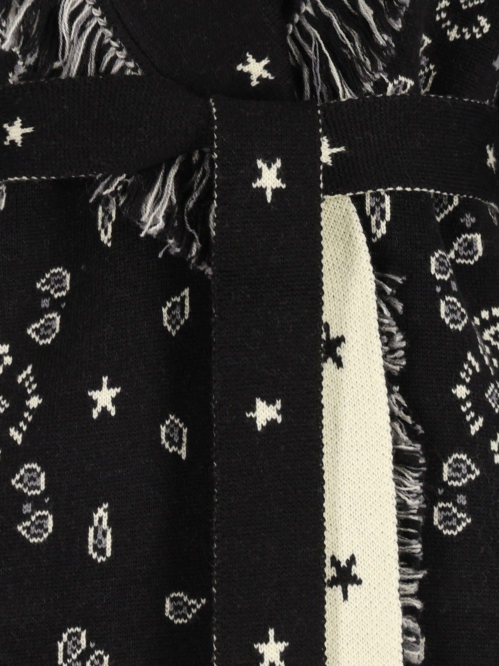 Alanui Bandana Jacquard Coat Knitwear - Black | 5b74fab274a3d6d54188533be1ca18c9a4b7a1b2