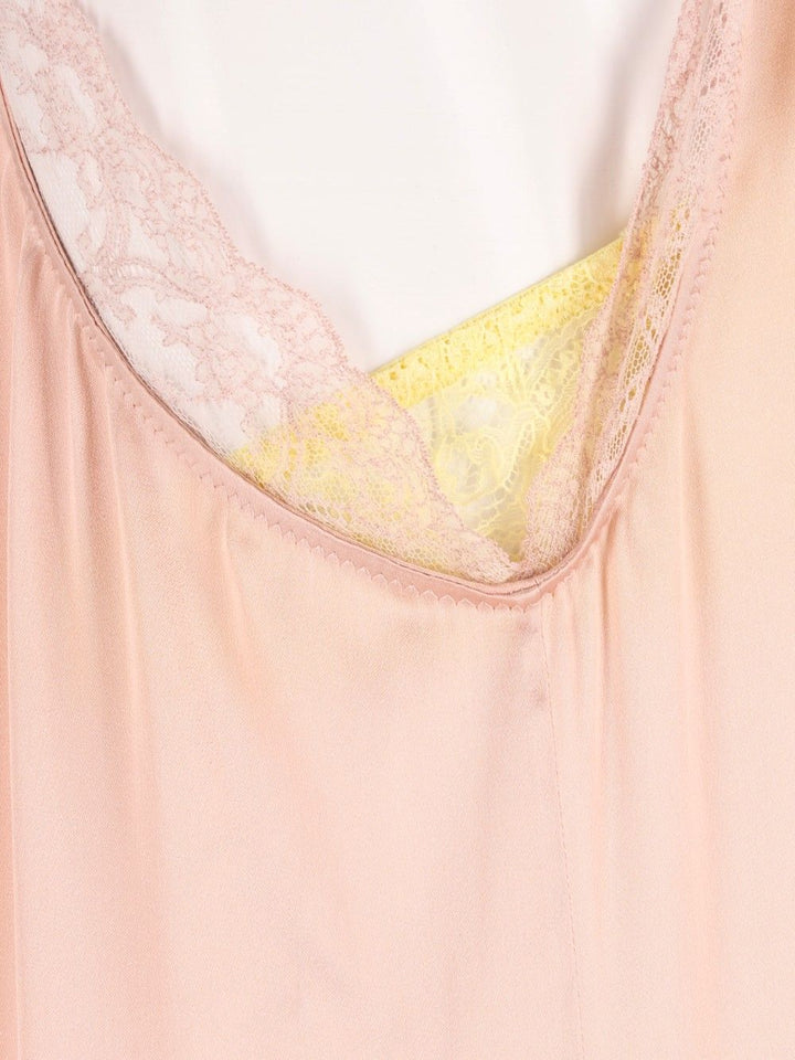 Maison Margiela Lace Slip Midi Dress Dresses - Rose | d2bfa07395e2ba448c0f486af8d5559d672a3d15