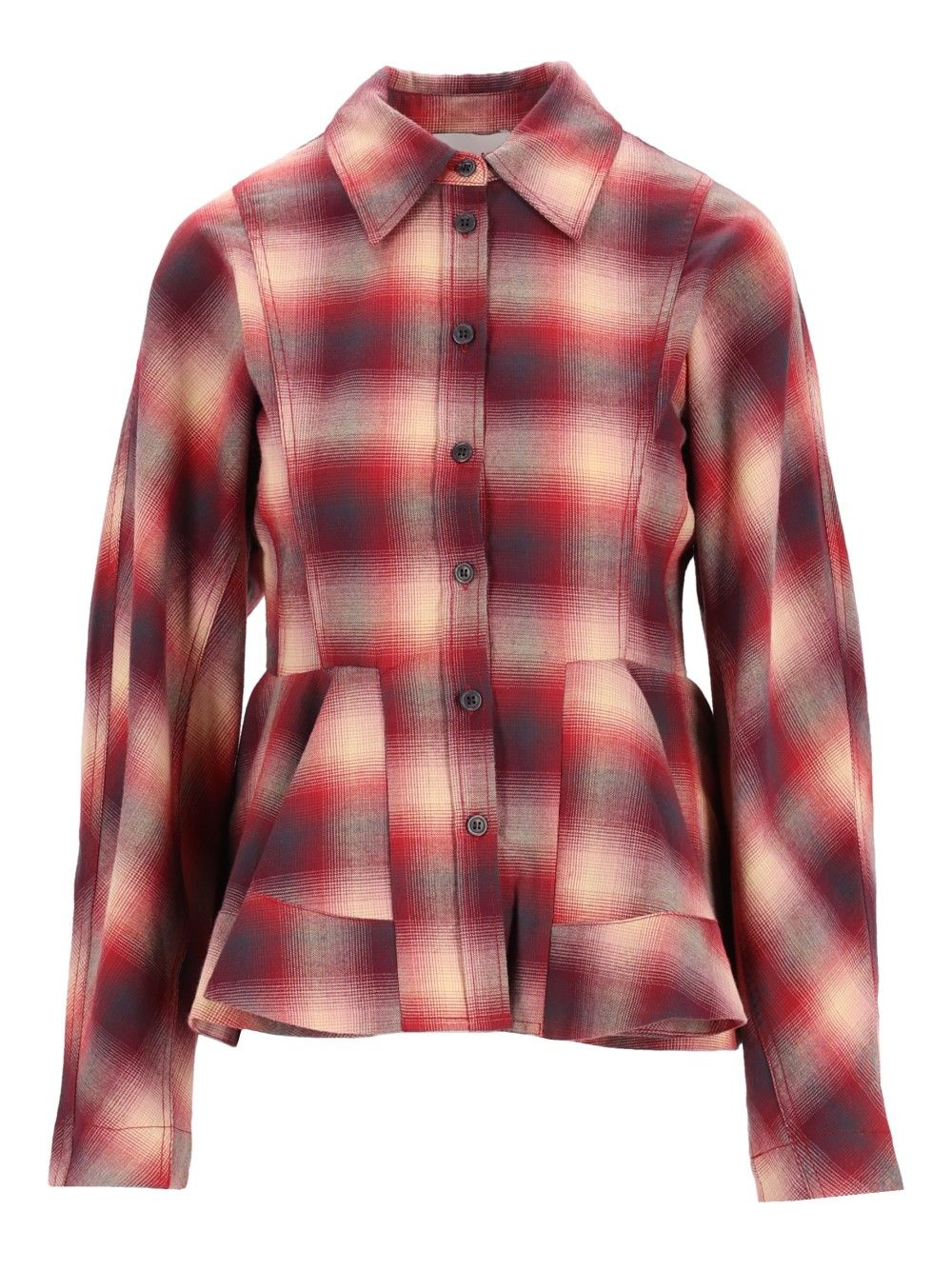 Ganni Red Checked Flannel Shirt Shirts - Red | 44e3cb7a912574187795631921863696485276f7
