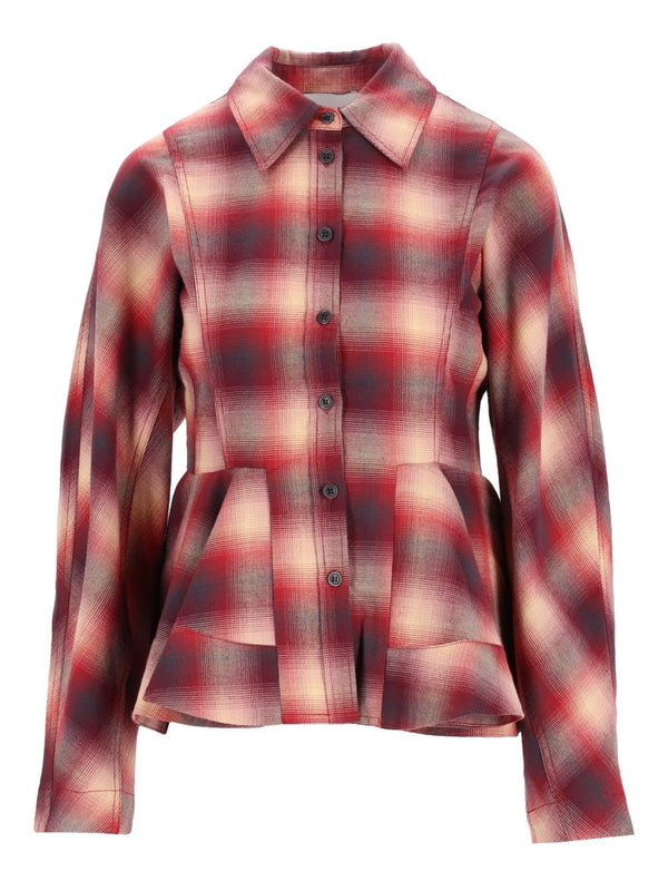 Red Checked Flannel Shirt Red