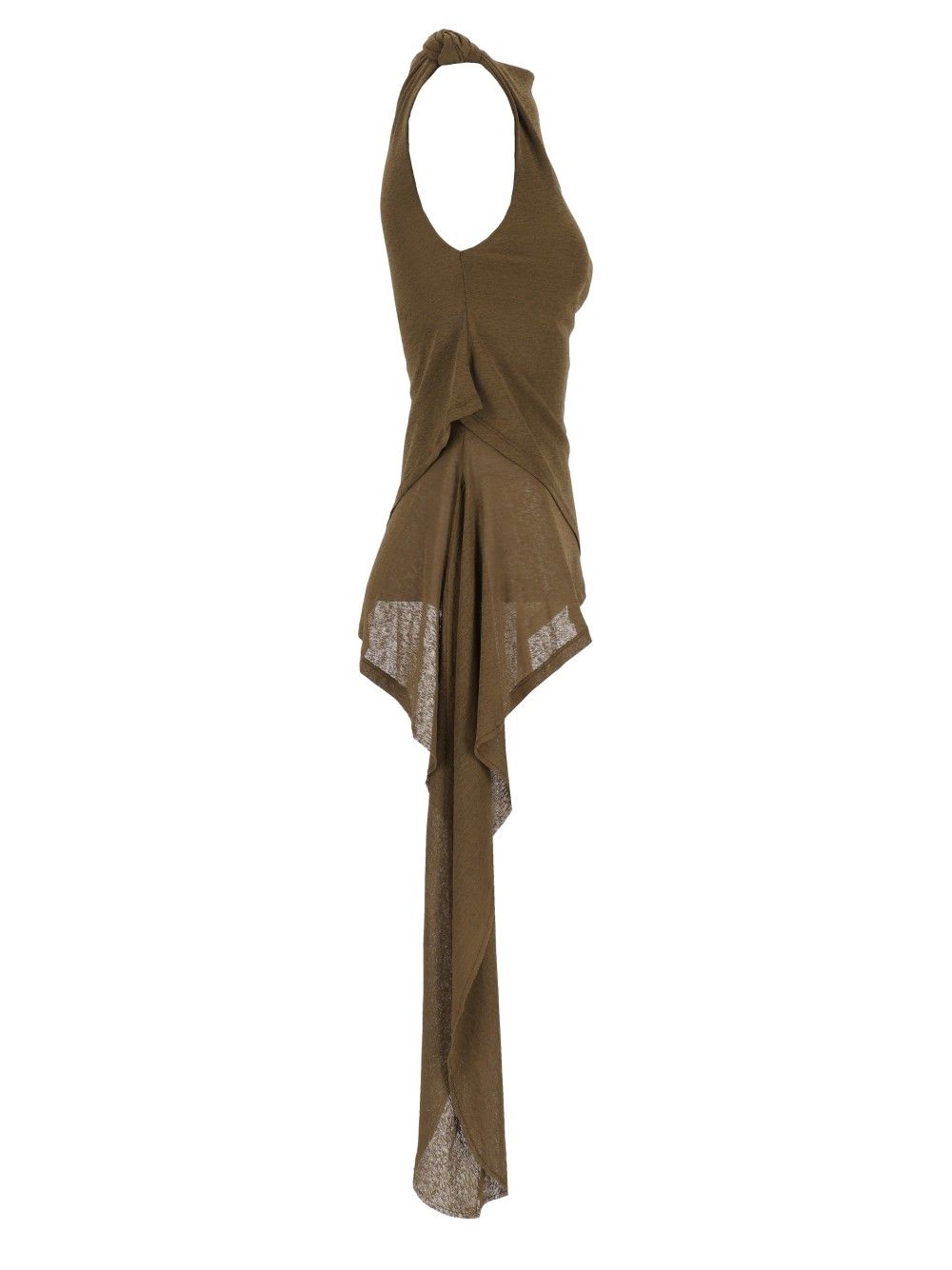 Ganni Marl Mesh Tie Knot Tank Top Tops - Green | 3e369261fd187db04dceca2a5b6d41f0cb246371