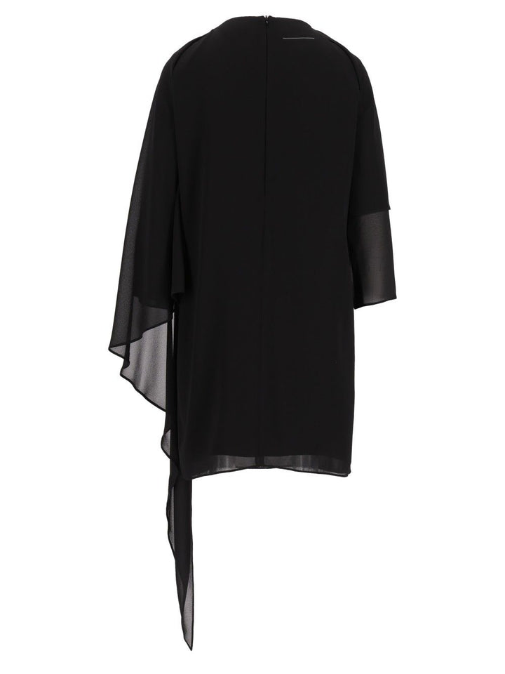 Mm6 Maison Margiela Chiffon Minidress Dresses - Black | 63d9f442fe8986ed306019d52ca99fc35ed7c7c6