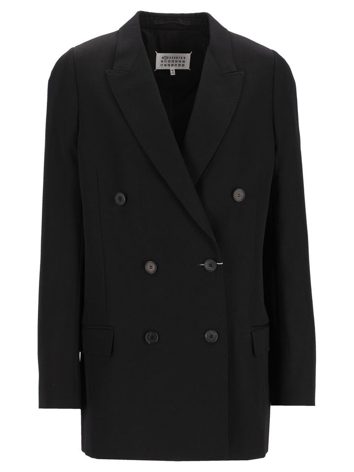 Maison Margiela Double-Breasted Blazer Jackets - Black | 6a542092c088307d785cc1b5f65b919090f18e02