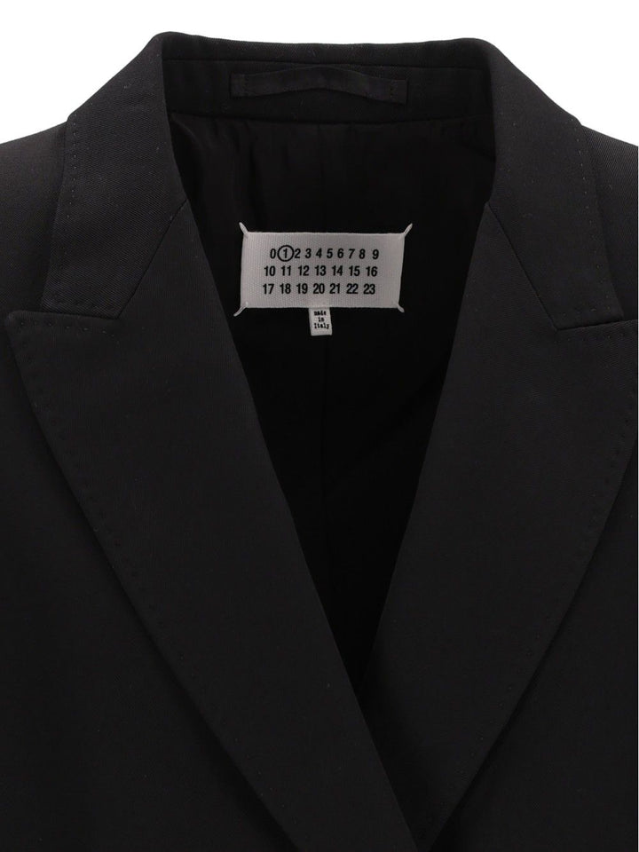Maison Margiela Double-Breasted Blazer Jackets - Black | e390098b7f58e16e3314c4e956f94e4c945fbd5f
