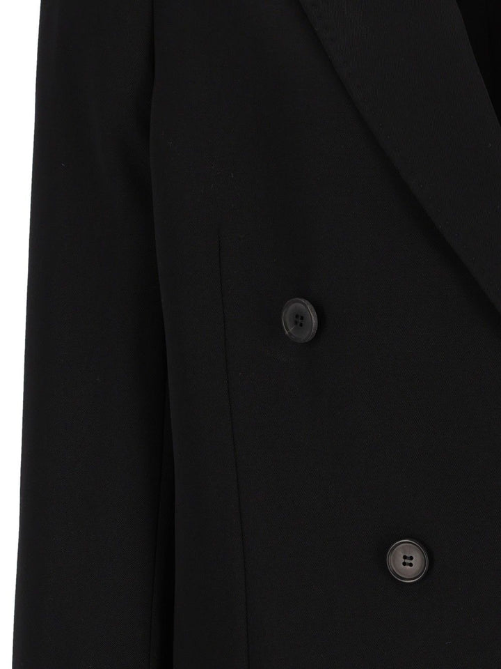 Maison Margiela Double-Breasted Blazer Jackets - Black | 1f2ae7768d157a889e8b6565c334d2542ea2c997