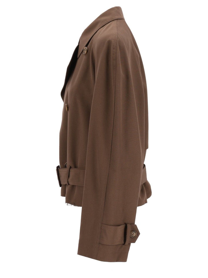 Mm6 Maison Margiela Short Jacket Coats - Brown | e50380f5057fef1731396756a5244ebc62c6fcd2