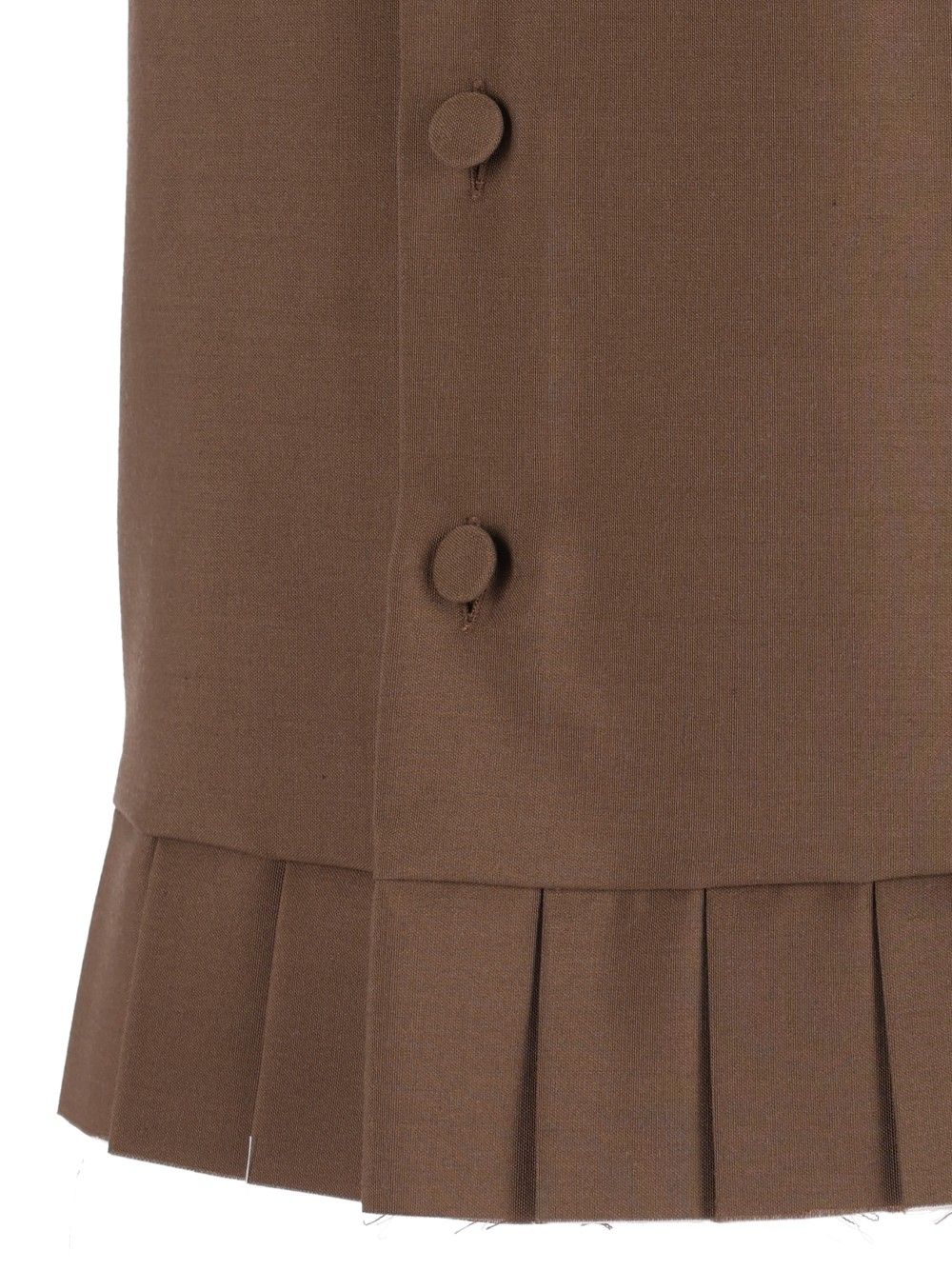Mm6 Maison Margiela Sleeveless Pleated Bodice In Wool Blend Tops - Brown | 2c5cacc00f81dff42bf7350aa8aae0f78c0a25eb