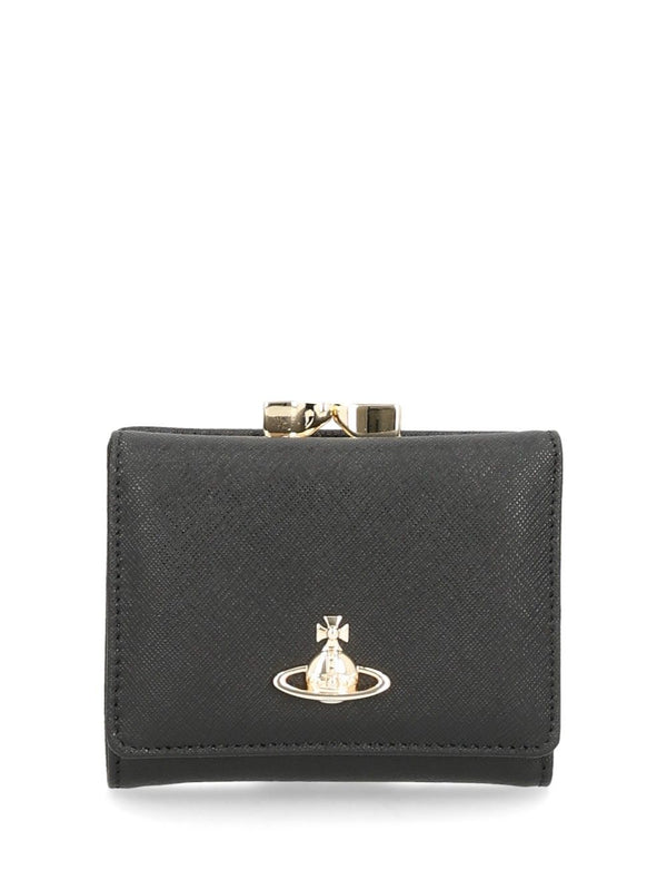 Small Wallet With Frame Small Leather Goods Black