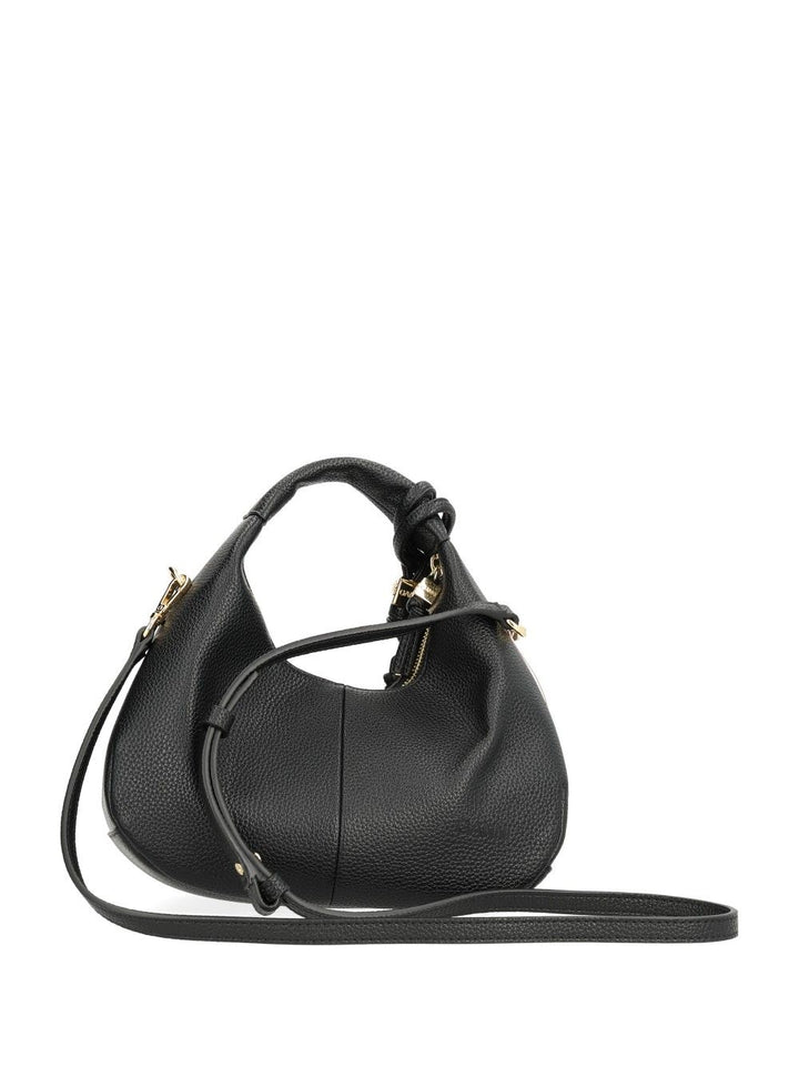 Ganni Hobo Mini Grained Handbags - Black | 2d78e21b019d26b5883fc085eddd39020d12783c