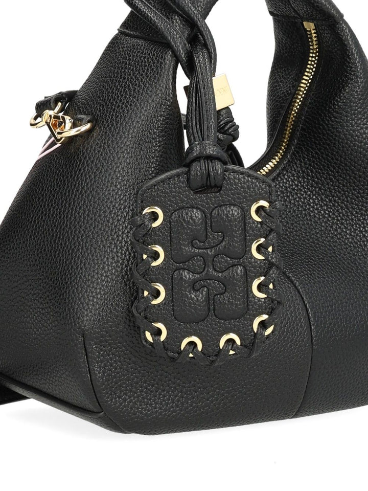 Ganni Mini Shoulder Bag With Grained Finish Handbags - Black | 3475280e5e9a444d596c49810573089ed3ad402e