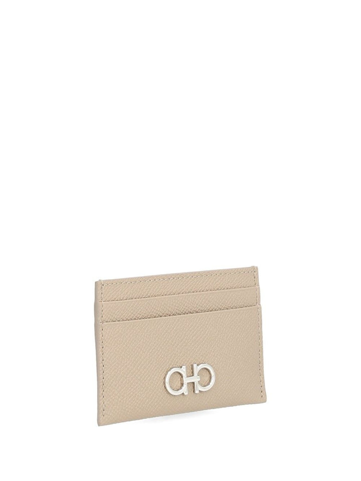 Ferragamo Gancini Credit Card Holder Wallets - Beige | aecea1f28c8fb999119d411c8f937b28ded33cee