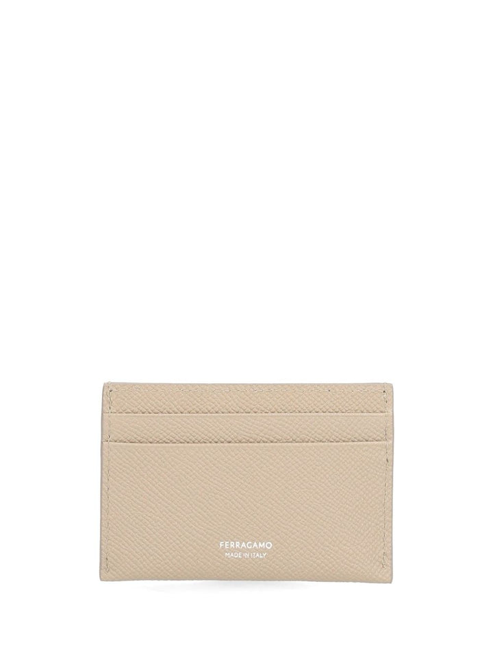 Ferragamo Gancini Credit Card Holder Wallets - Beige | 80b29203176f7ed36990d1ed070cab775c70afe5