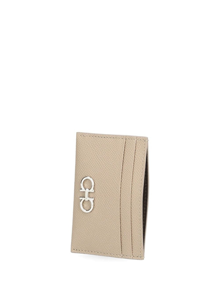 Ferragamo Gancini Credit Card Holder Wallets - Beige | b1fd106d867a280846a61147bf2bb99a37f893b3