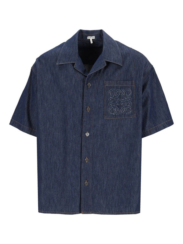 Short-Sleeved Shirt In Cotton Shirts Blue