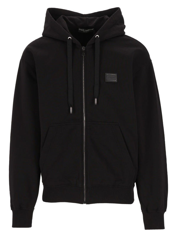 Hooded Zipped Sweater Sweatshirts Black