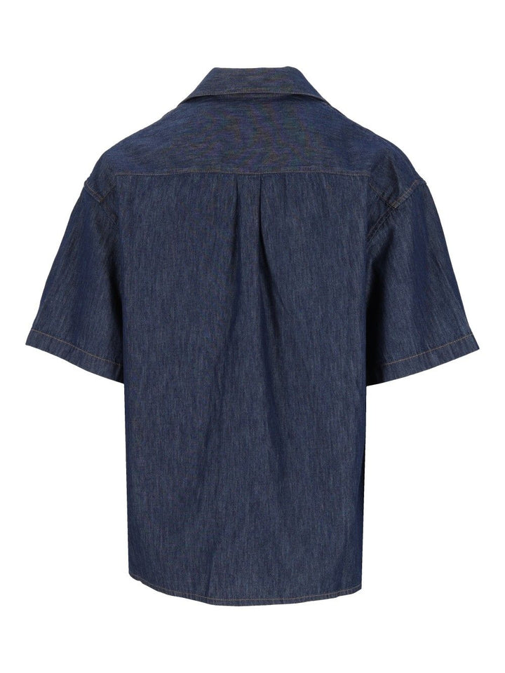 Loewe Short-Sleeved Shirt In Cotton Shirts - Blue | 802442af26b8f6c6577ab3a5dfbeeab6c8832f2d