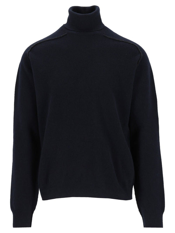 Lambswool Mockneck Sweater Knitwear Blue