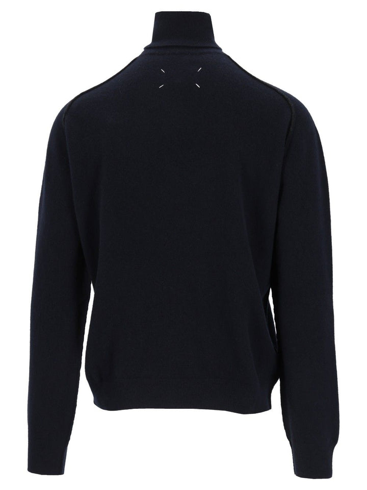 Maison Margiela High Neck Sweater Knitwear - Blue | 81244f5a1a9c10d54622f140d451ca1c7b1c06da
