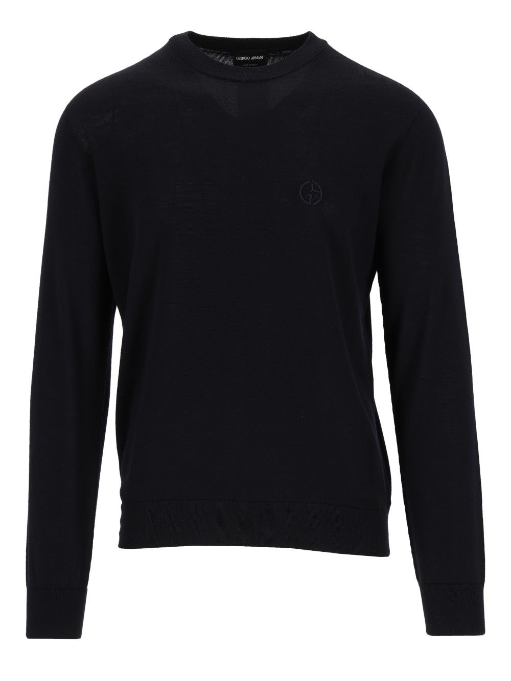 Giorgio Armani Crew Neck Wool Sweater Knitwear - Blue | 162ad88be255258c25dff31410888f8274a42a6c