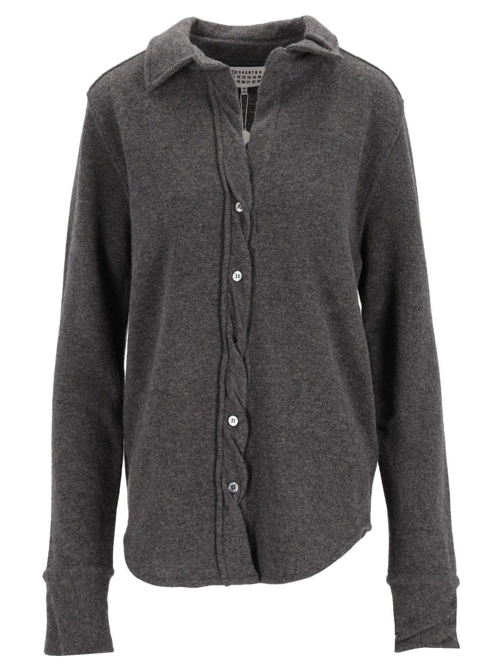 Maison Margiela Twist Lambswool Polo Knitwear - Grey | 90bb16146fa38fbab38217ae59e587511e568b19