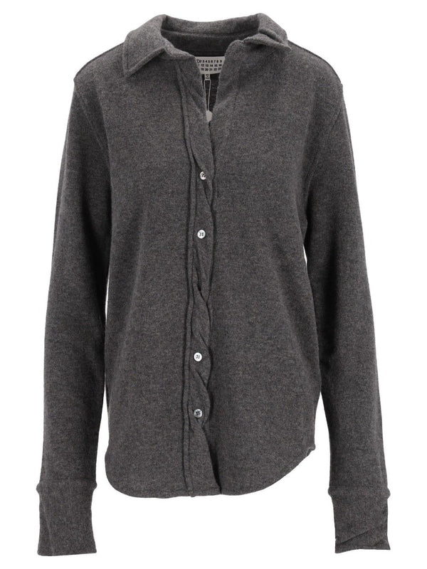 Polo Shirt With Buttons Knitwear Grey
