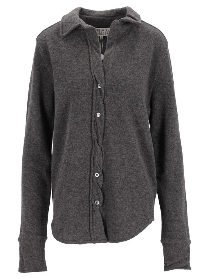 Maison Margiela Polo Shirt With Buttons Knitwear - Grey | fccab6c4154e7d267cd8f644b2667fdfa7b04a26