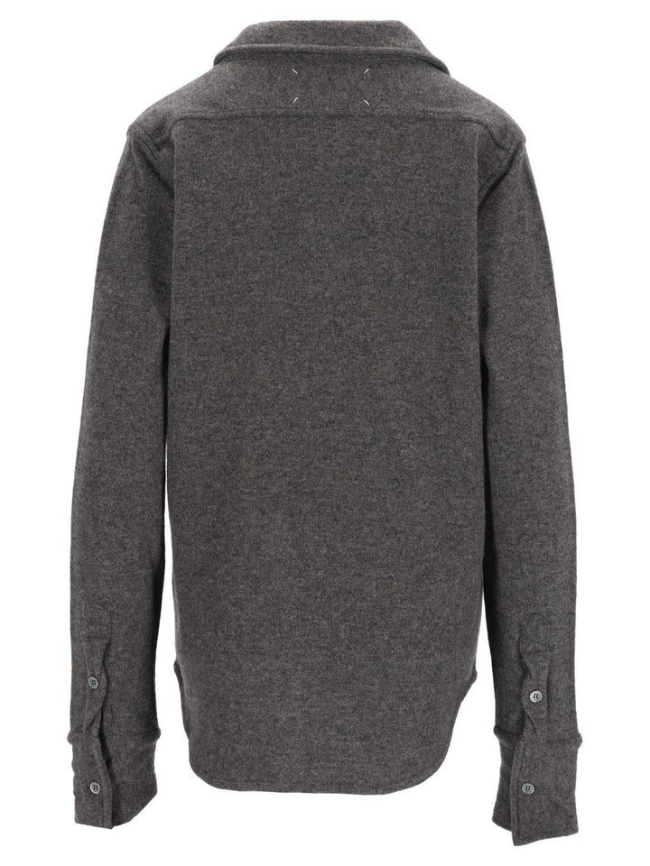Maison Margiela Polo Shirt With Buttons Knitwear - Grey | ad4f85bea9c0d0e83bc978d2ba31105d92647468