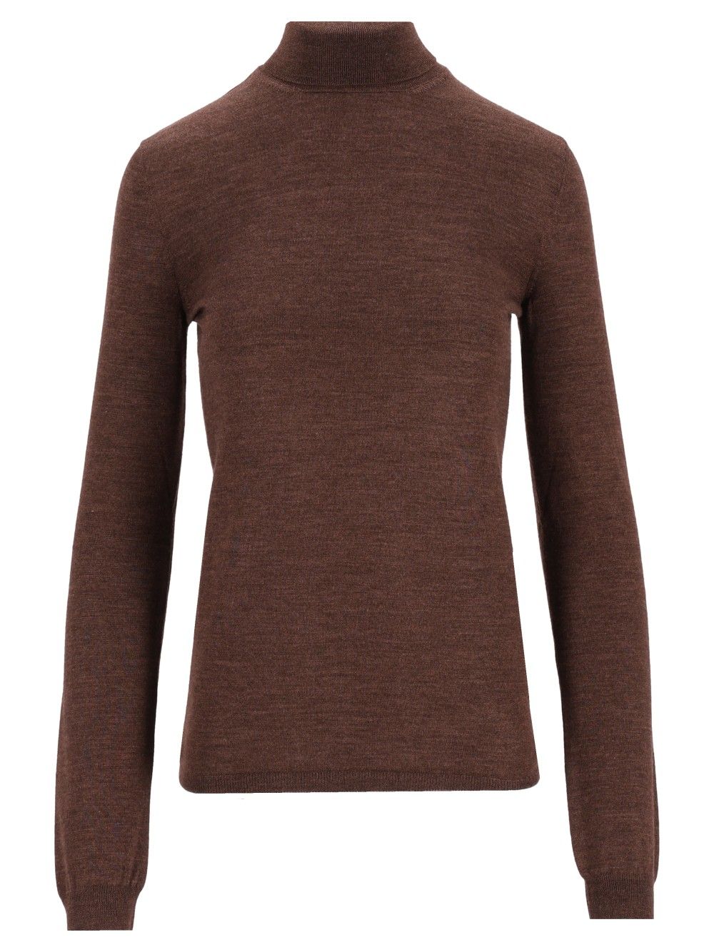 Maison Margiela Wool Silk Underpinnings Turtleneck Knitwear - Brown | 8c7d690722102f370314905a67388af44f8bdd3a