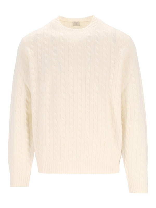 Cable-Knit Jumper Knitwear White